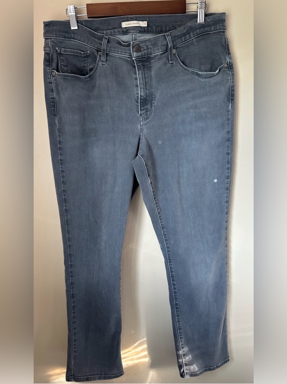Levi’s Men’s 32x30 Slim Straight Jeans Slate Gray Classic Denim Pants